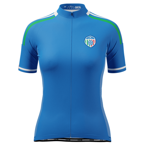 Women's Italy Soccer Short Sleeve Cycling Jersey