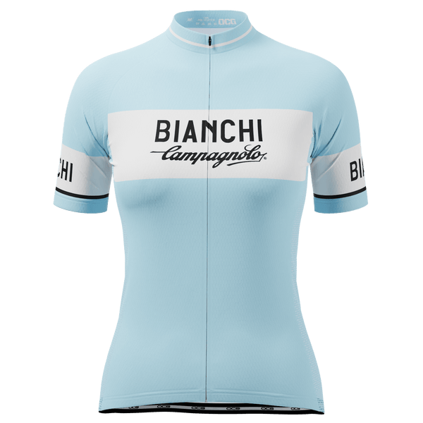 Women's Retro Bianchi Short Sleeve Cycling Jersey