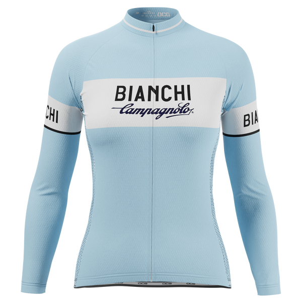 Women's Retro Bianchi Long Sleeve Cycling Jersey