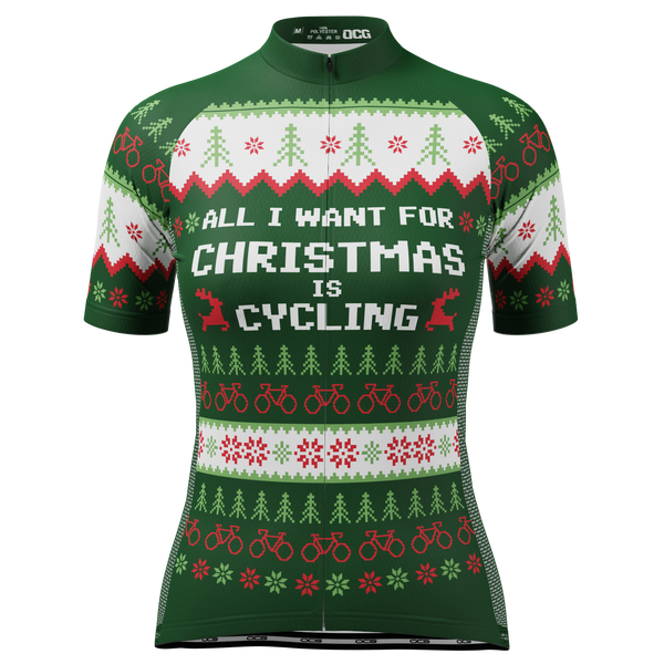 Women's All I Want For Christmas Short Sleeve Cycling Jersey