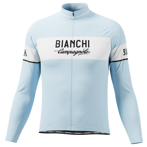 Men's Retro Bianchi Long Sleeve Cycling Jersey