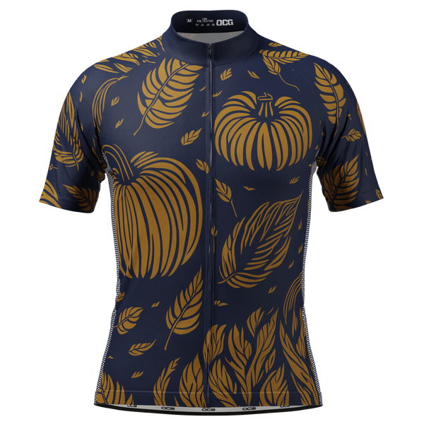 Men's Fall Pumpkins Short Sleeve Cycling Jersey