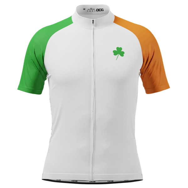 Men's Lucky To Be Irish Shamrock Short Sleeve Cycling Jersey