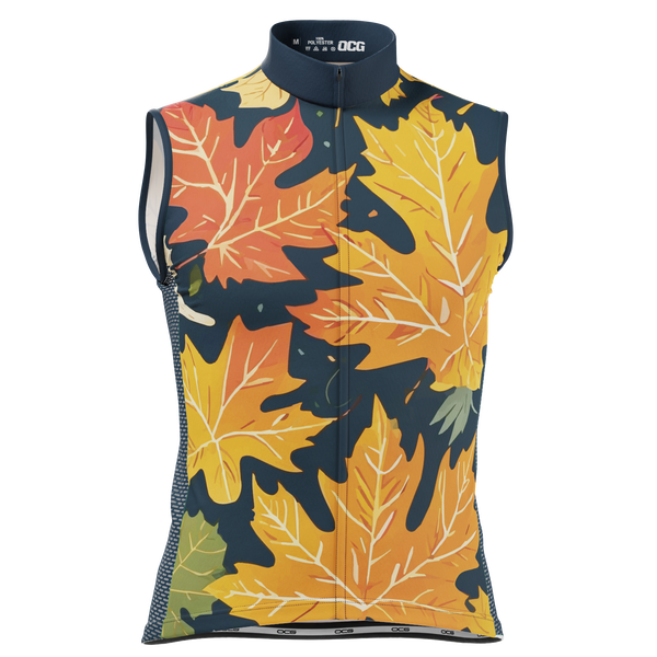 Men's Leaves in the Fall Sleeveless Tech Cycling Jersey