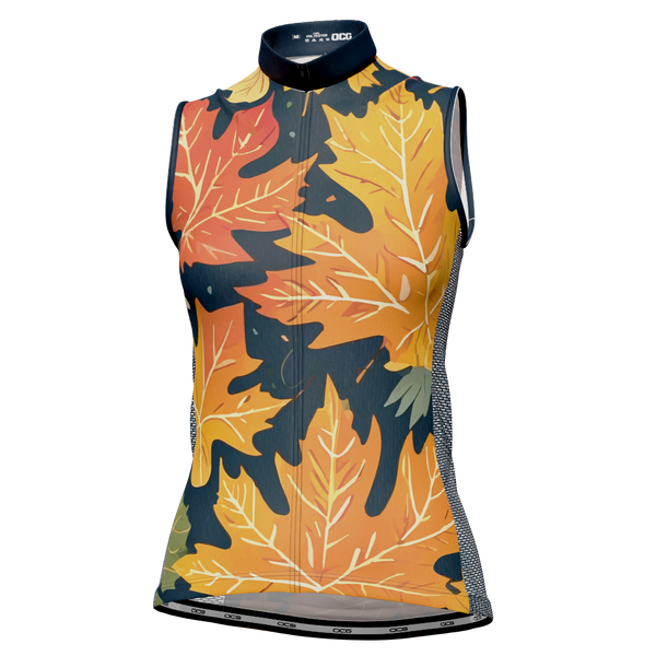 Women's Leaves in the Fall Sleeveless Tech Cycling Jersey