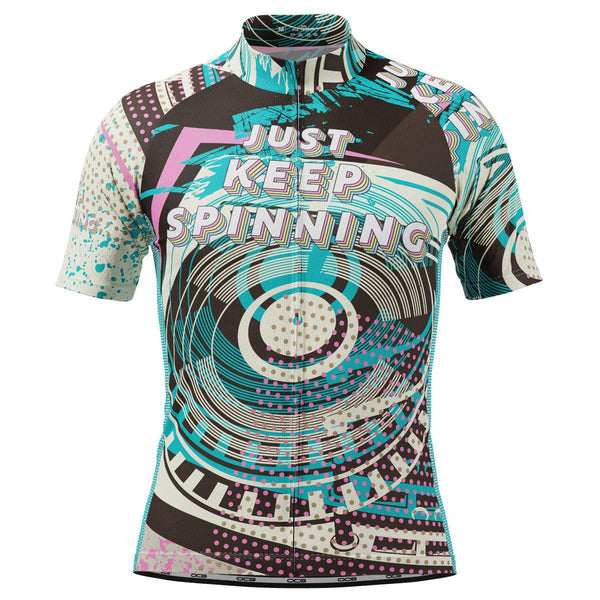 Men's Just Keep Spinning DJ Short Sleeve Cycling Jersey