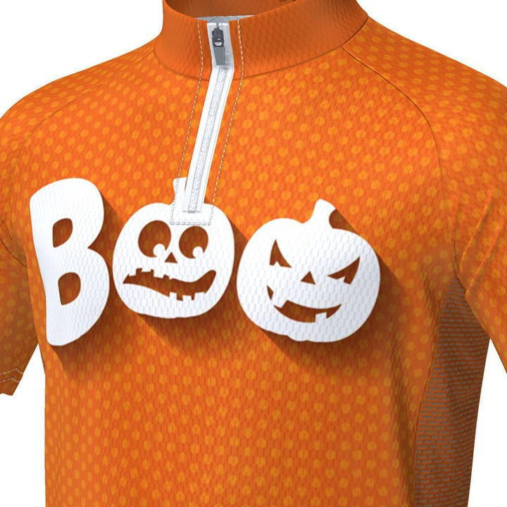 Kid's Boo Pumpkin Short Sleeve Cycling Jersey