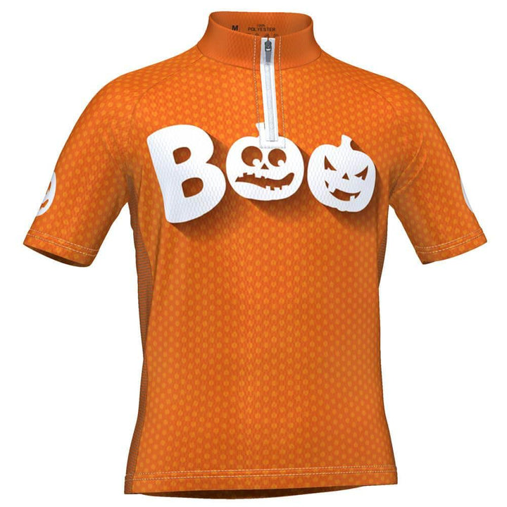 Kid's Boo Pumpkin Short Sleeve Cycling Jersey