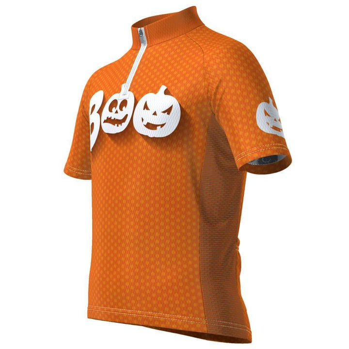 Kid's Boo Pumpkin Short Sleeve Cycling Jersey