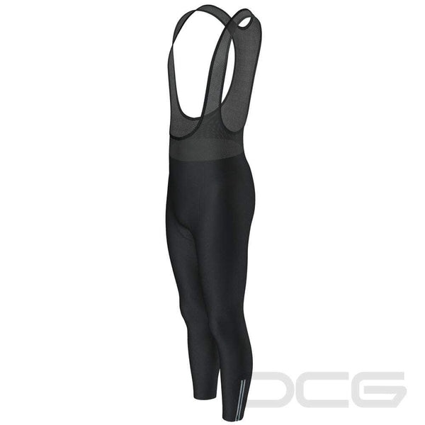 Men's Plain Black Full Length Cycling Bib Tights