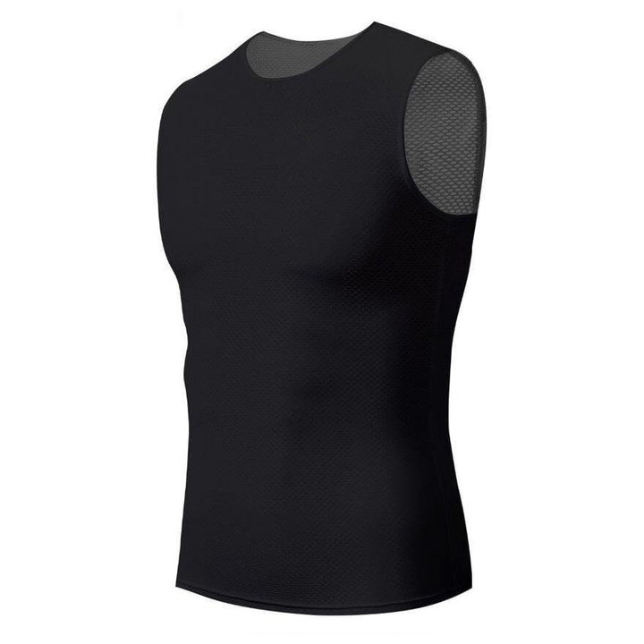 Men's Black Mesh Sleeveless Cycling Base Layer