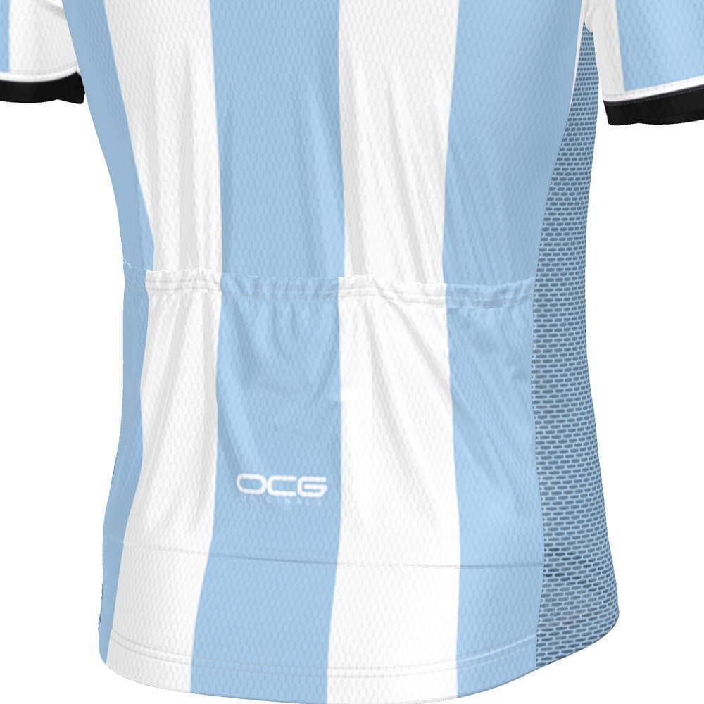 Men's Argentina National Flag Short Sleeve Cycling Jersey