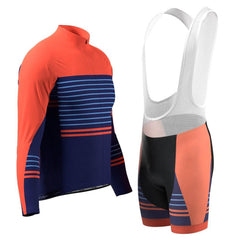 Men's Orange Blue Stripe 2 Piece Cycling Kit