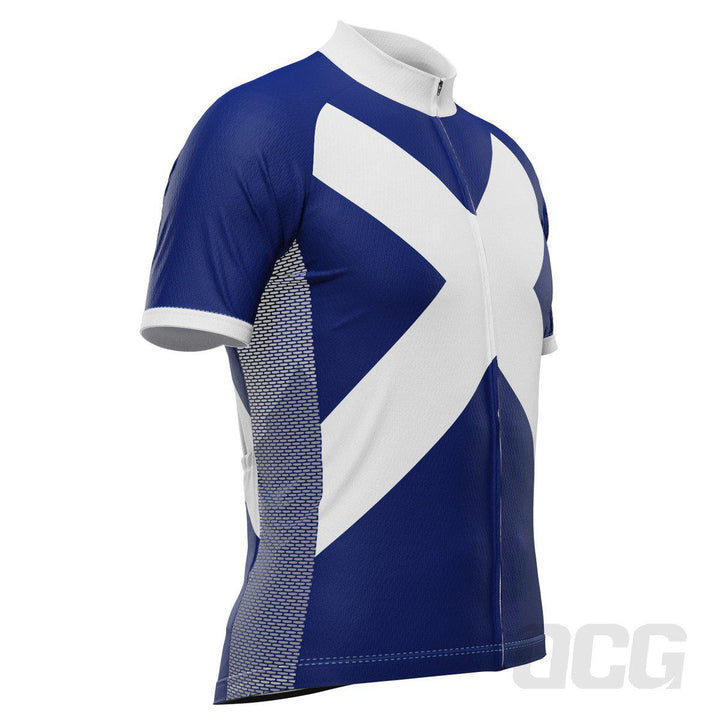 Men's Scotland Flag National Short Sleeve Cycling Jersey