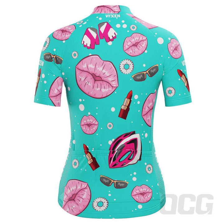 Vixen Women's Lipstick and Gears Short Sleeve Cycling Jersey