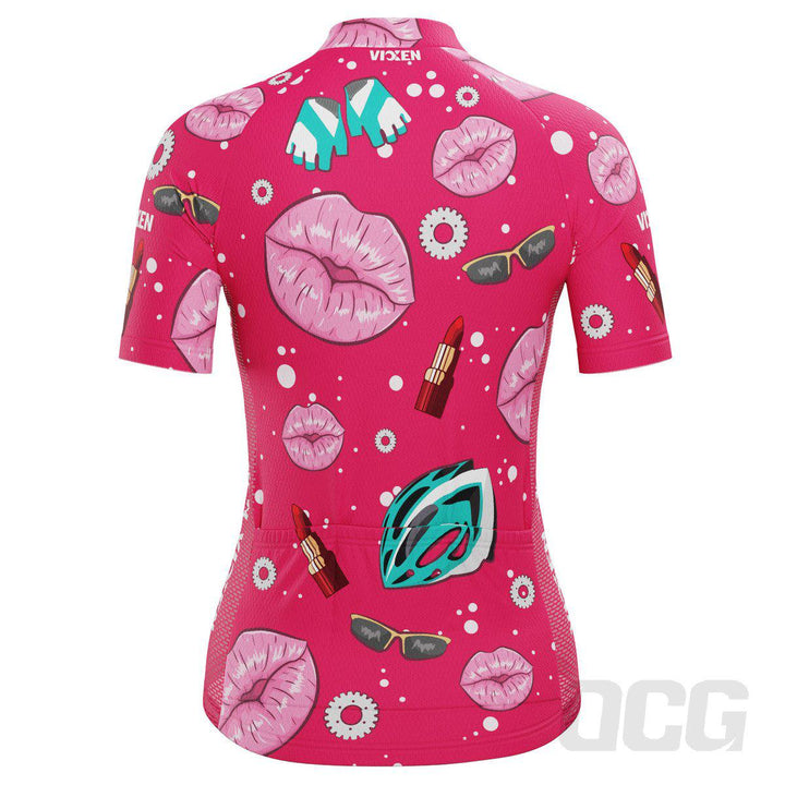 Vixen Women's Lipstick and Gears Short Sleeve Cycling Jersey