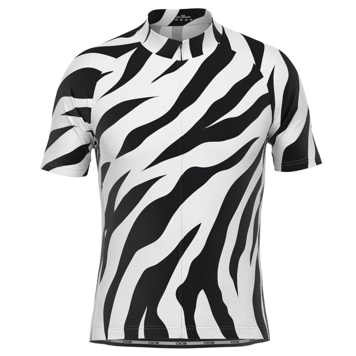 Men's White Tiger Short Sleeve Cycling Jersey