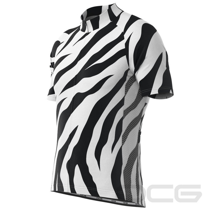 Men's White Tiger Short Sleeve Cycling Jersey