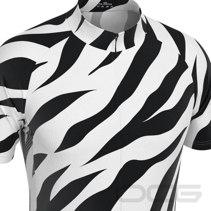 Men's White Tiger Short Sleeve Cycling Jersey