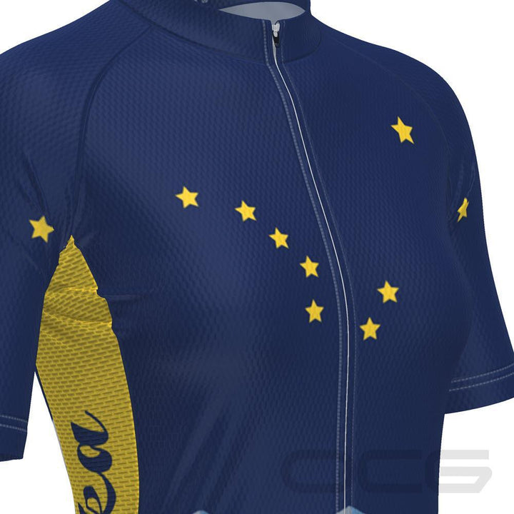 Women's Alaska Flag Short Sleeve Cycling Jersey