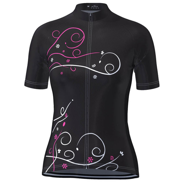 Women's Floral Swirl Short Sleeve Cycling Jersey